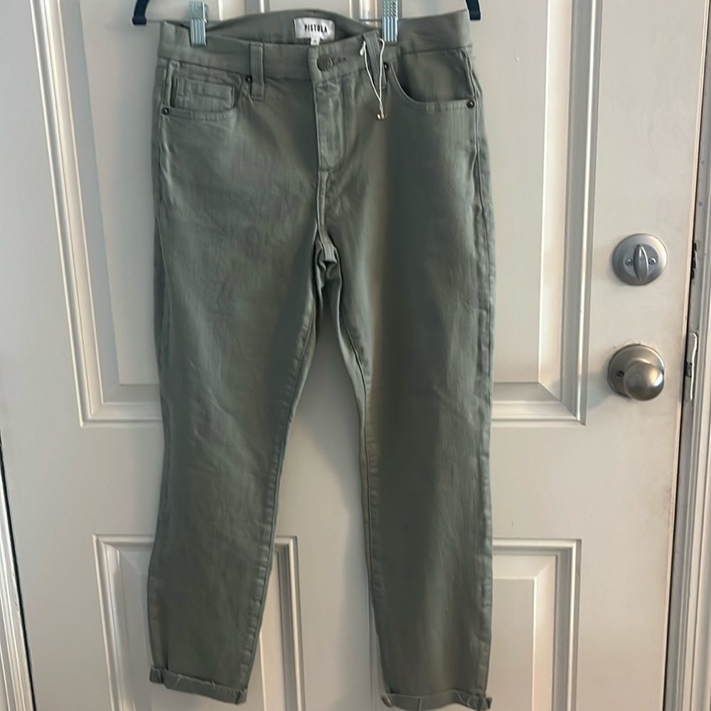 Revolve Pistola sage green boyfriend Jean sz 27 NWOT